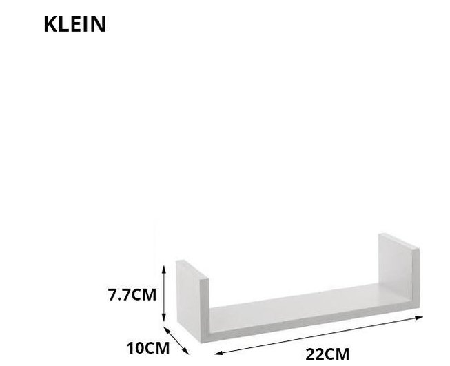 Set van 3 boekenplanken - U-vormige Wandplank - Wit