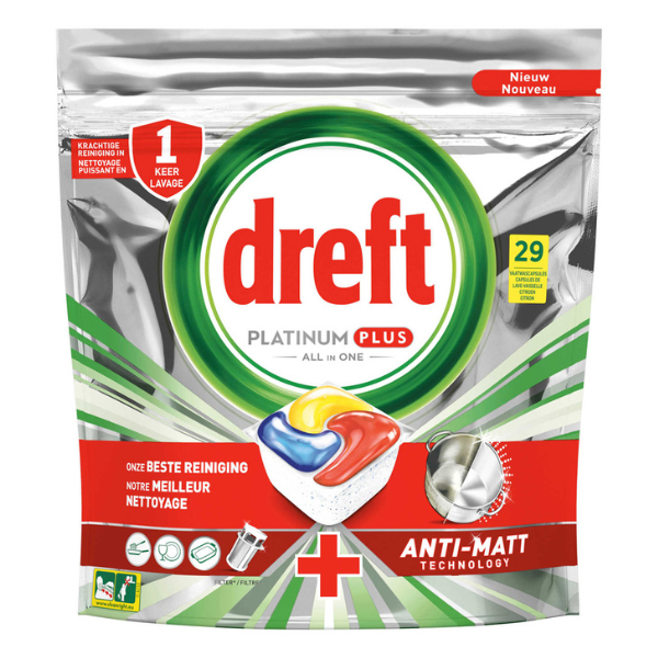 Dreft Platinum Plus Lemon Vaatwastabletten - 29 tabs 
