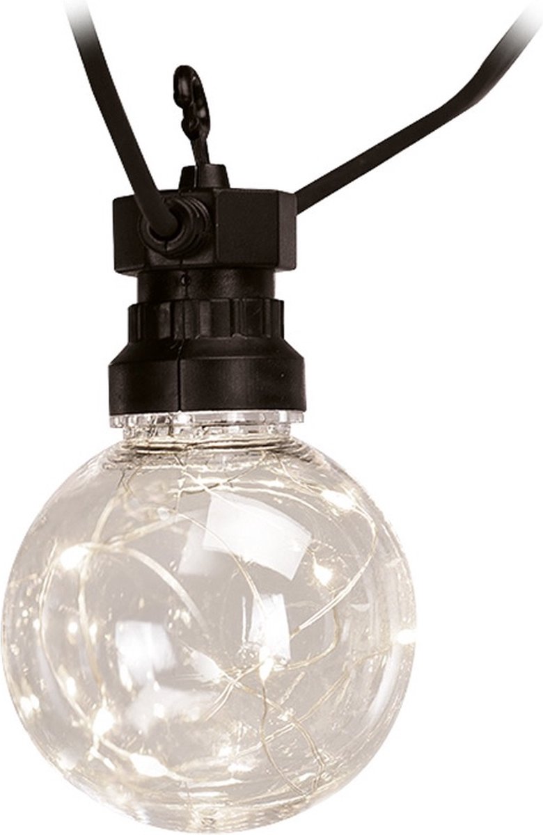 Lichtsnoer 7.5 m - 10 Lampjes - Binnen/Buiten Verlichting - Feestverlichting 50Led - Warm Wit