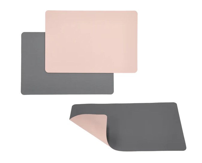 Placemats Tweekleurig Grijs/Roze 45 cm x 30 cm - 1 stuks 