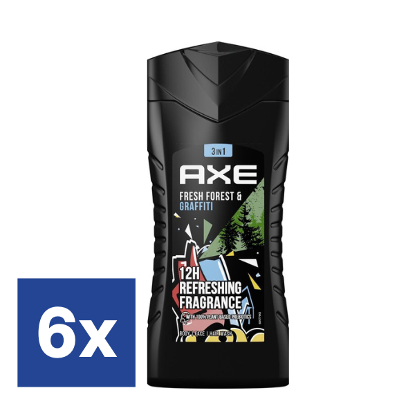 Axe Fresh Forest & Graffiti Douchegel (Voordeelverpakking) - 6 x 250 ml