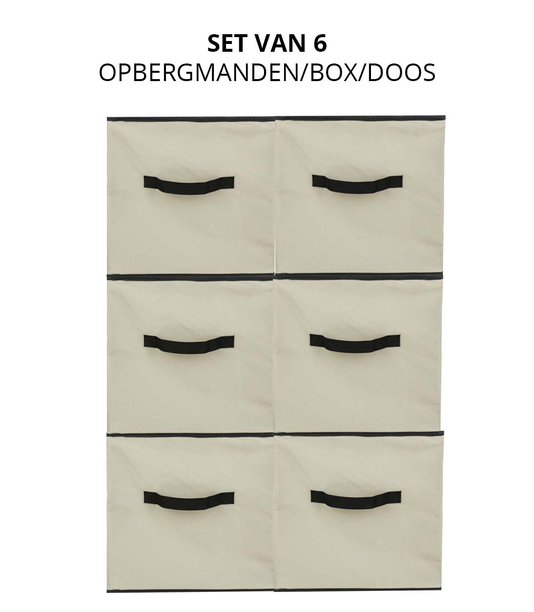 Kast Organizers Set: 6 Stuks - Multifunctioneel Opberg Box/Doos/Mand/Vakken - Opbergsysteem Kleding/BH/Sokken/Ondergoed/Speelgoed/Badkamer/Keuken - 20 L - Beige