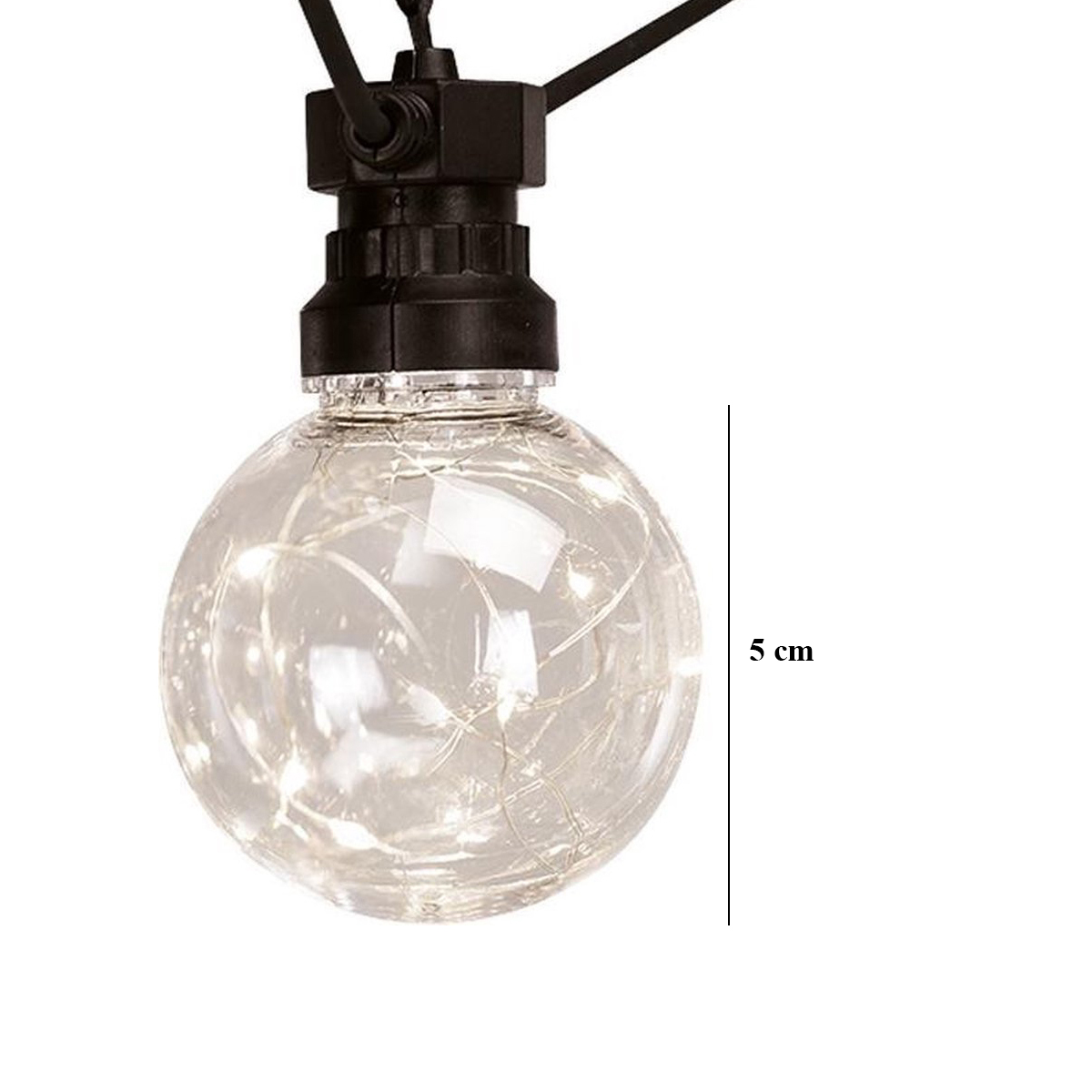 Lichtsnoer Binnen en Buiten verlichting (2x) -  Feestverlichting 50Led  - Warm Wit -  7.5 meter lengte  - 10 Lampjes 