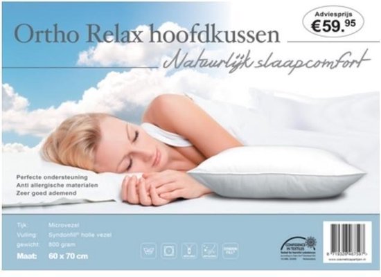 Ortho Relax - Hoofdkussen - 60 x70 cm
