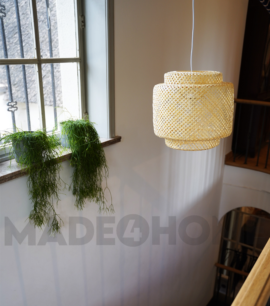 Hanglamp Gevlochten Bamboe - Handgeweven - Verlichting - Rotan - Bohemian style - Ø40 cm