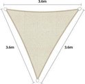 Schaduwdoek Driehoek - Zonnezeil - 3,6m x 3,6m x 3,6m - UV-bescherming  - Crème
