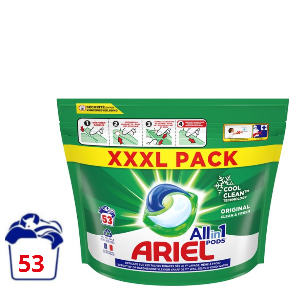 Ariel All in One Waspods Clean & Fresh - 53 Pods