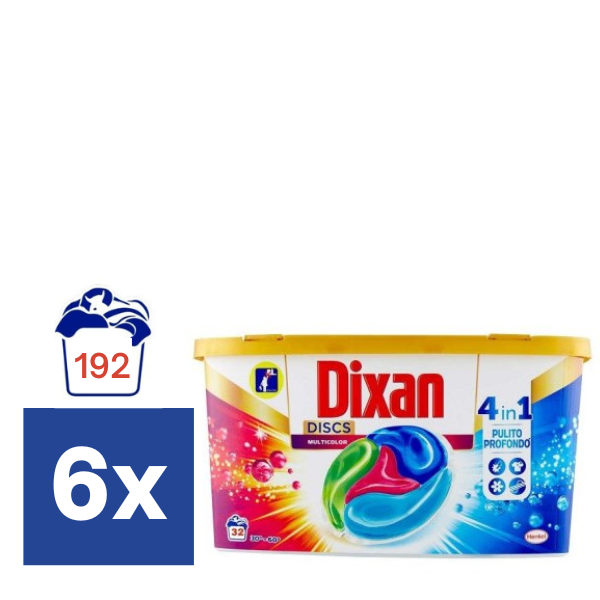 Dixan Color Discs 4 in 1 - 6 x 880 g (192 wasbeurten)