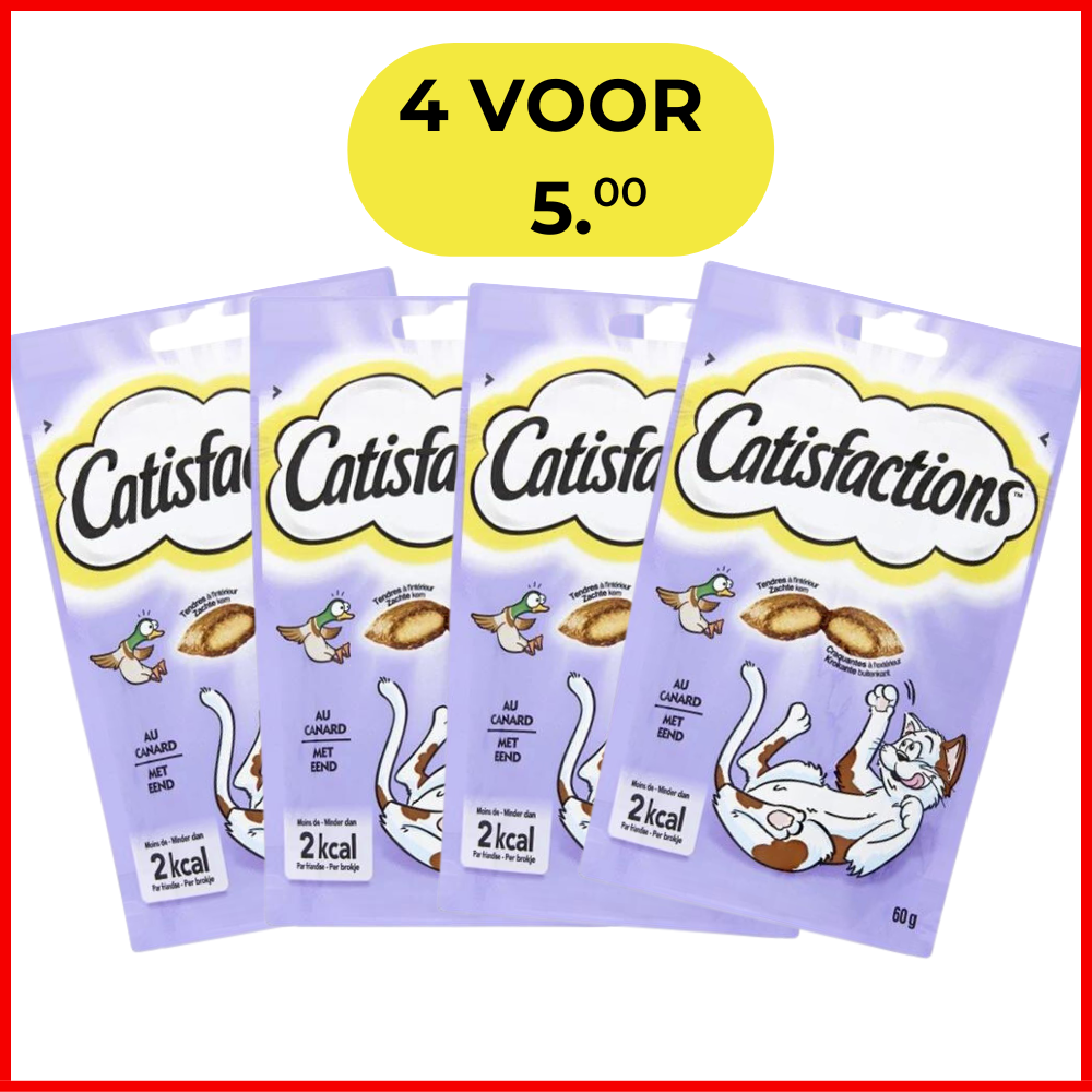 Catisfaction Kattensnoepjes Eend - 60g x 4