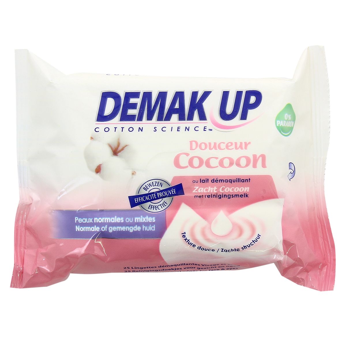 Demak Up Cocoon Normale-Gemengde huid Reinigingsdoekjes 