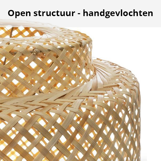 Hanglamp Gevlochten Bamboe - Bohemian style - Ø40 cm
