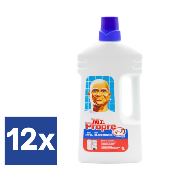 Mr Proper 3in1 Allesreiniger met Javel (Voordeelverpakking) - 12 x 1 l