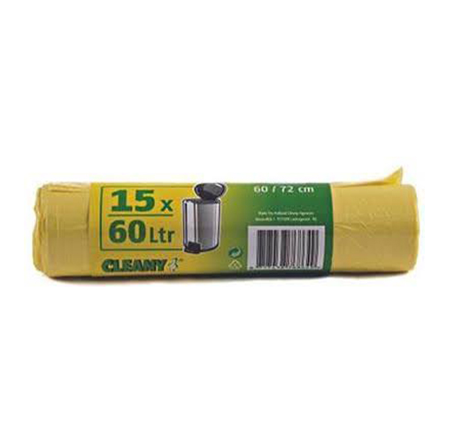 Cleany Pedaalemmerzakjes Geel - 60 l - 15/Rol 