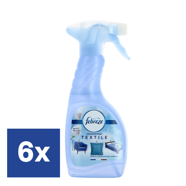 Febreze Textielverfrisser Spray Katoen – 6 x 375 ml