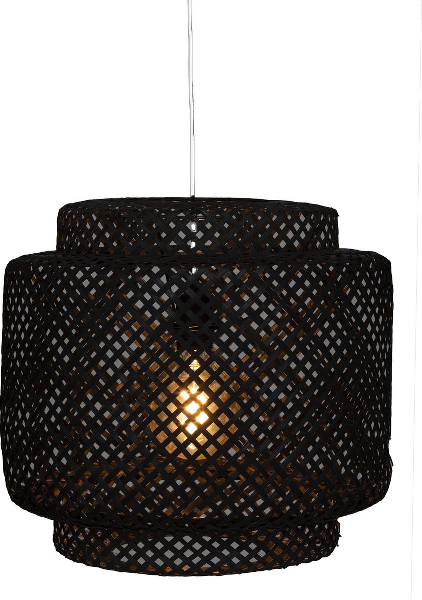 Hanglamp Gevlochten Bamboe - Verlichting - Rotan - Ø40 cm - Zwart