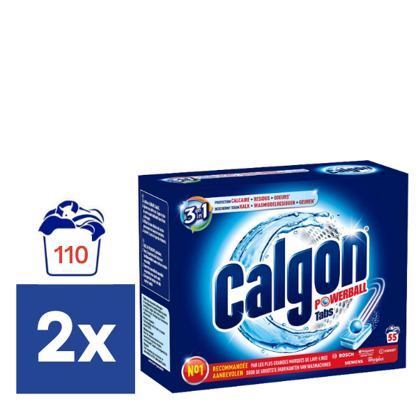 Calgon 3in1 Powerball Tabs (Voordeelverpakking) - 2 x 55 (110 wabeurten)