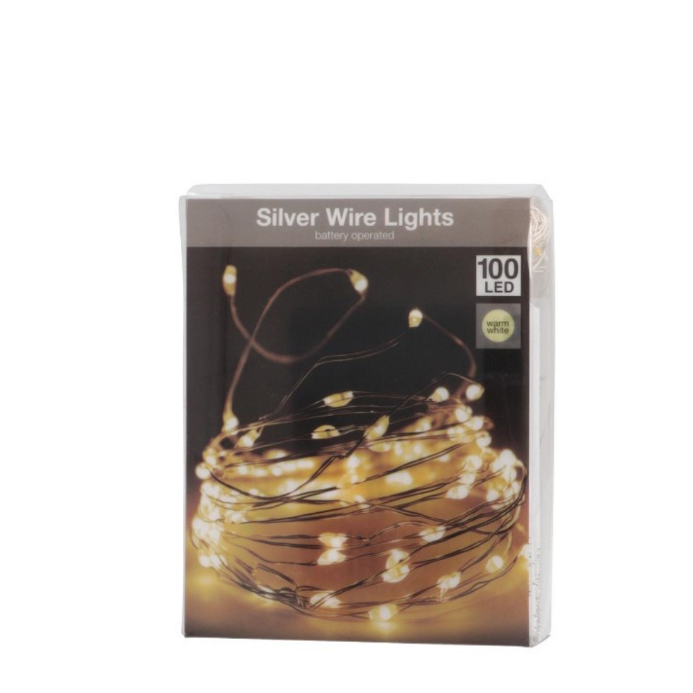 LED Verlichting Zilverdraad - Warm licht - 100 leds