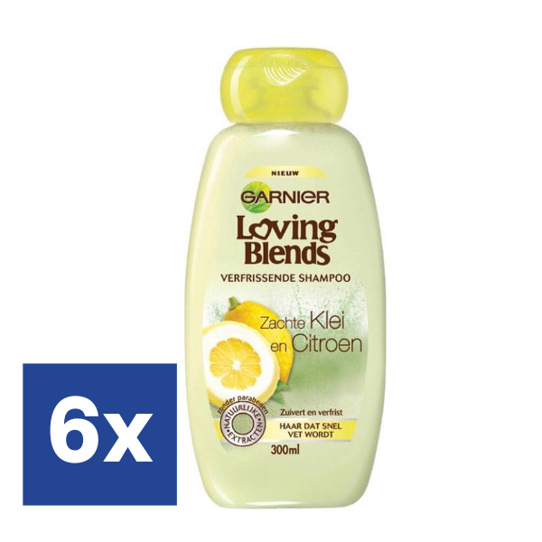 Garnier Loving Blends Zachte Klei & Citroen Verfrissend (Voordeelverpakking) Shampoo - 6 x 300 ml