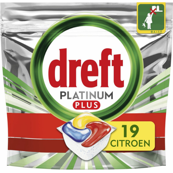 Dreft Platinum Plus Citrus All-IN 1 Vaatwastabletten - 19 Stuks