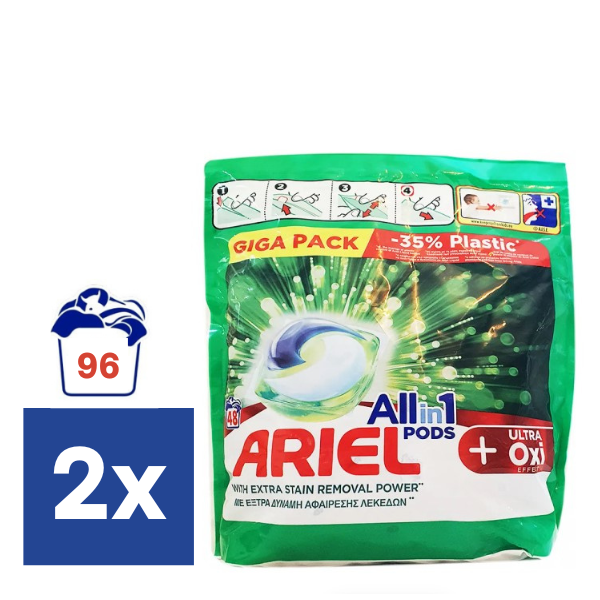 Ariel Ultra Oxi efffect All in1 pods - 2 x 48 stuks