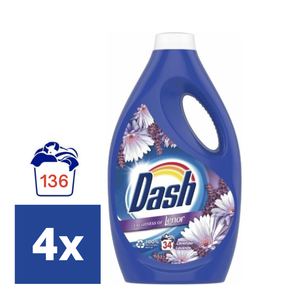 Dash Lavendel Vloeibaar wasmiddel - 4 x 1.870 ml (136 wasbeurten) 