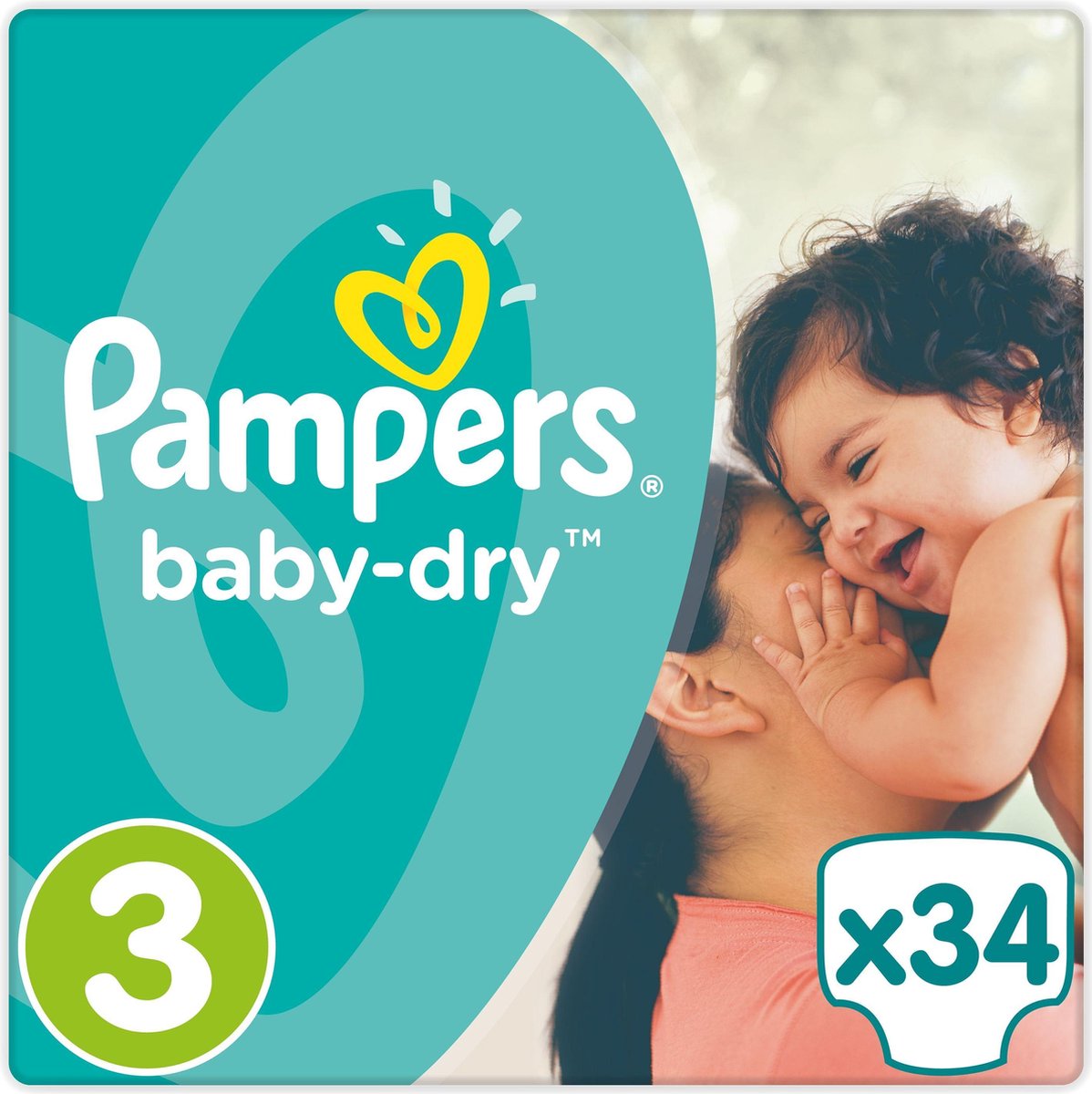 Pampers Baby-Dry Luiers - Maat 3-5 (tot 9 kg) - 34 Stuks
