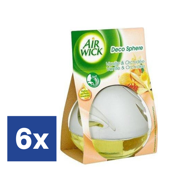 Air Wick Decosphere Vanille & Orchidee (Voordeelverpakking) - 6 x 75 ml