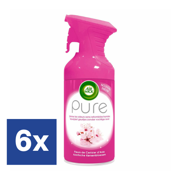 Air Wick Pure Aziatische Kersenbloesem Luchtverfrisser Spray (Voordeelverpakking) - 6 x 250 ml