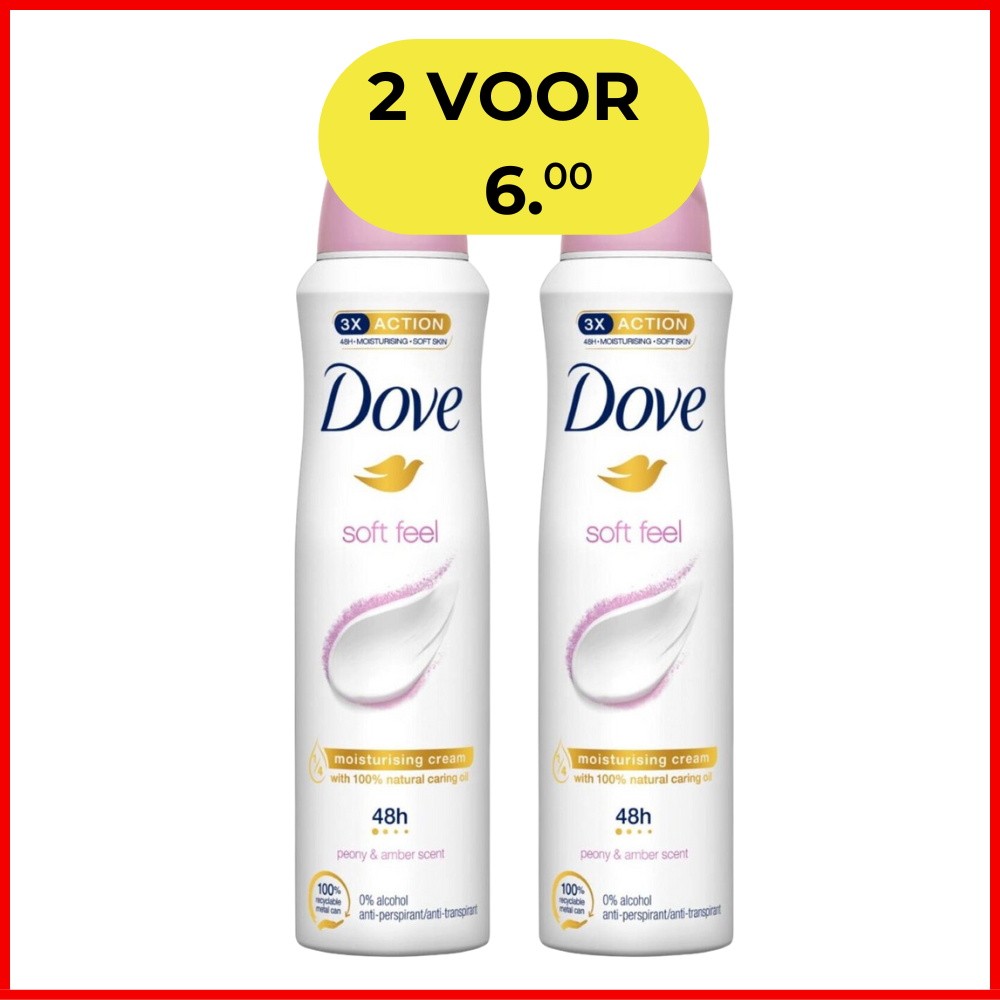 Dove Soft Feel Deo Spray - 2 x 150 ml