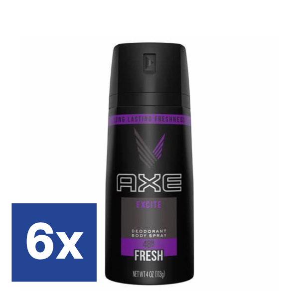 AXE Excite Deodorant Spray - 6 x 150 ml
