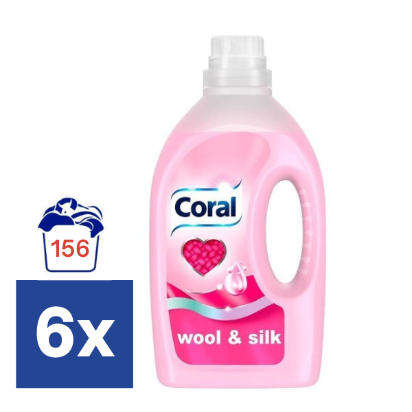 Coral Wool & Silk Vloeibaar Wasmiddel (Voordeelverpakking) - 6 x 1.25 l