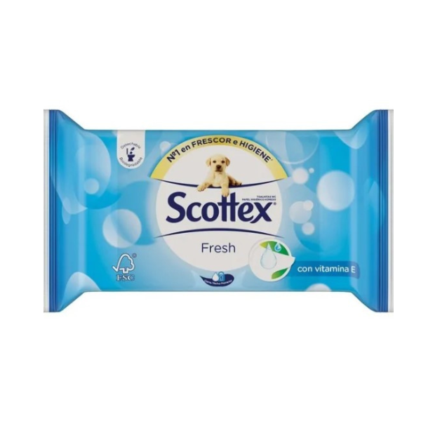 Scottex Fresh Vochtig Toiletpapier - 56 doekjes
