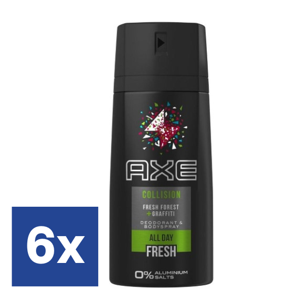 AXE Collision Fresh Forest Deodorant Spray - 6 x 150 ml 