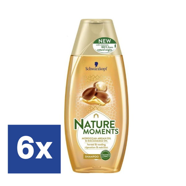Schwarzkopf Nature Moments Moroccan Argan Oil & Macadamia Oil (Voordeelverpakking) Shampoo x6
