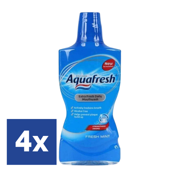 Aquafresh Mondwater Fresh Mint - 4 x 500 ml