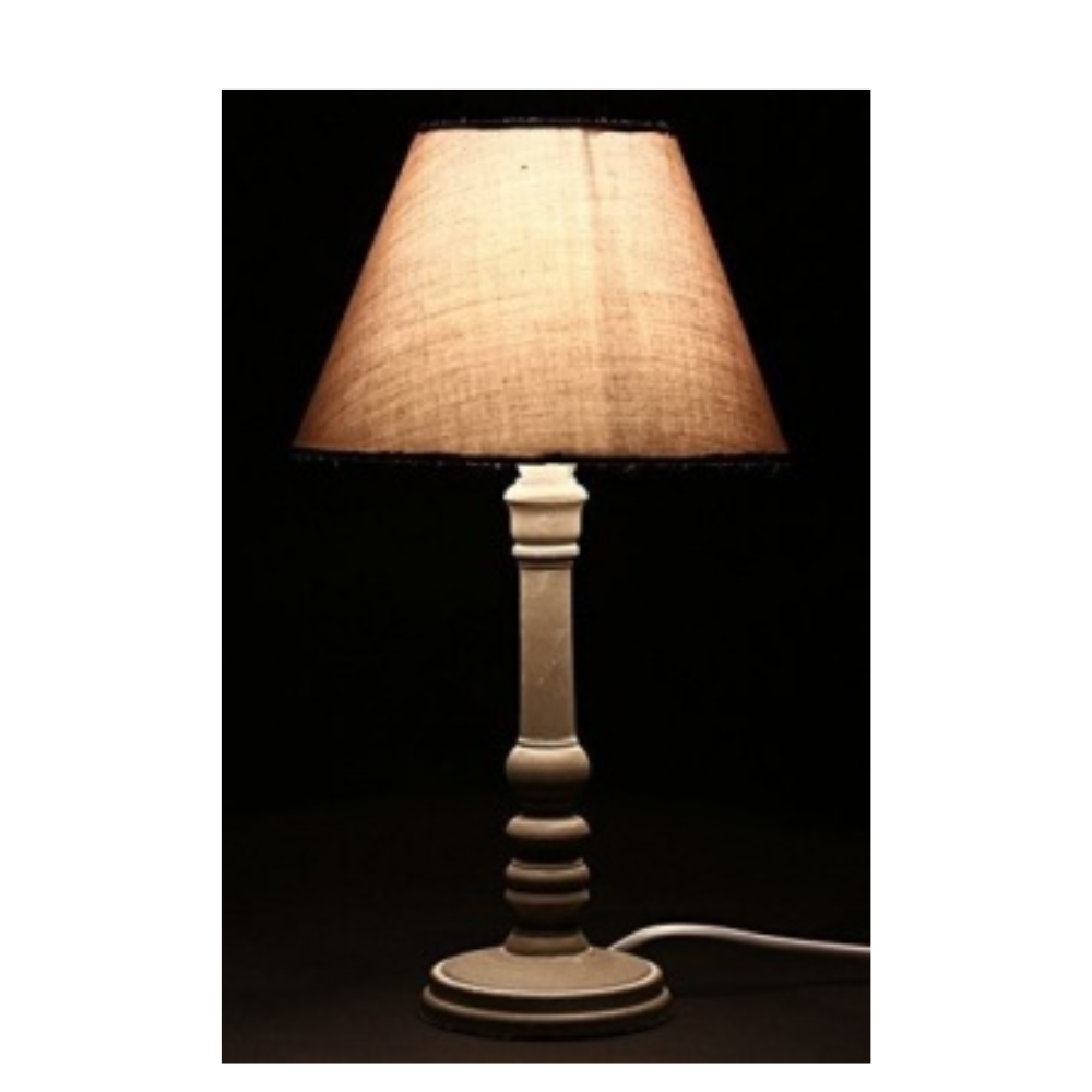 Tafellamp Wit Hout - 20 cm x 36 cm 
