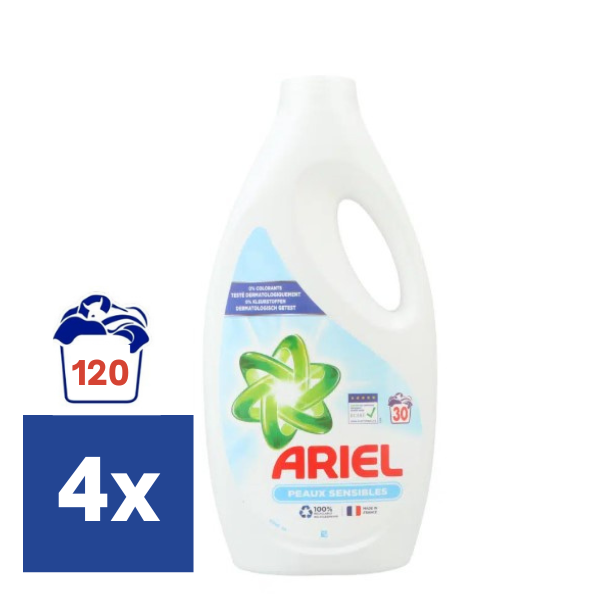 Ariel Sensitive Vloeibaar Wasmiddel - 4 x 1.65 l (120 Wasbeurten)