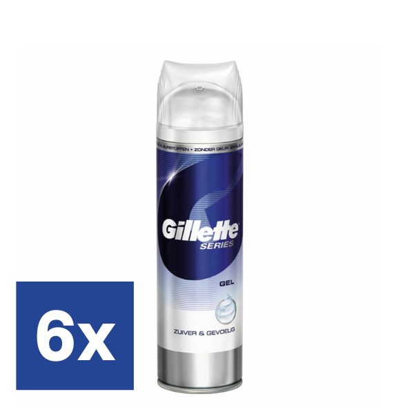 Gillette Series Pure & Sensitive Scheergel - 6 x 200 ml