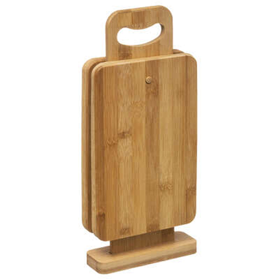 onstabiel kiespijn Niet essentieel Ontbijtplankjes - Bamboe Set met 4 Plankjes en Houder - Snijplanken -  Broodplankjes - Tapasplankjes - Beige | 1DOOS3560237441139