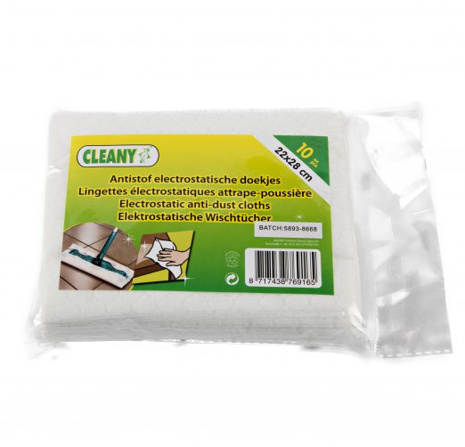 Cleany Electrostatische doekjes – 22 cm x 28 cm - 10 stuks